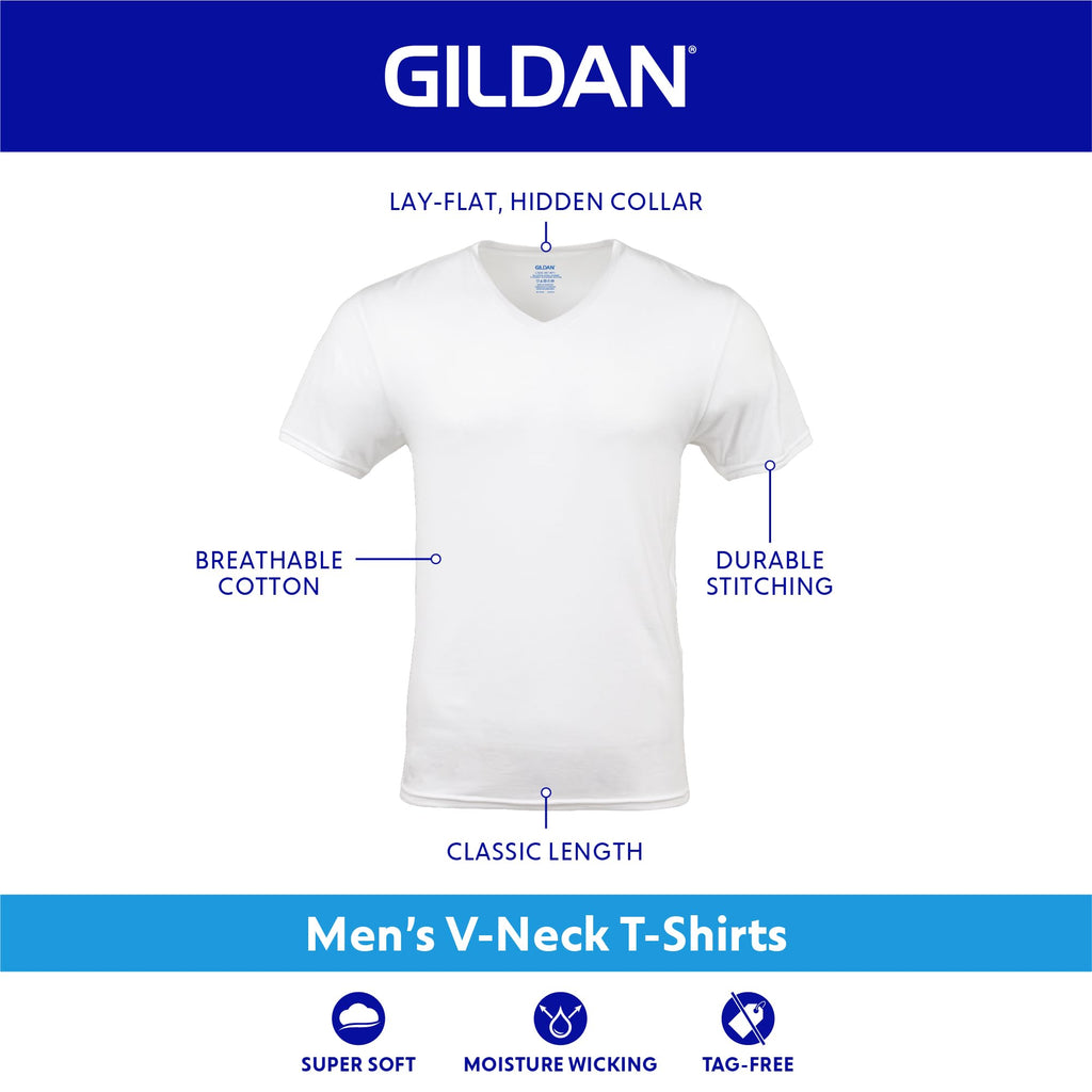 Gildan Herren T-Shirts mit V-Ausschnitt, Multipack, Stil G1103 Unterwäsche, 5 Stück, XXL (5er Pack)