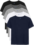YERIOK 5er Pack Kinder T-Shirts Jungen Tshirt Kids Basic Tee Baumwolle Rundhalsausschnitt
