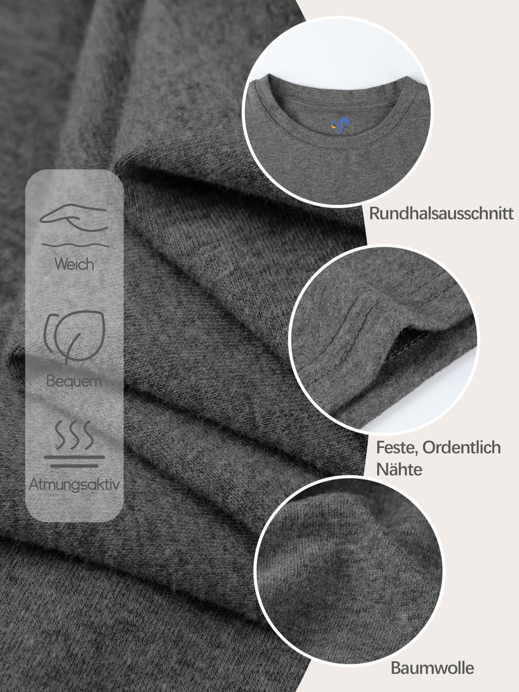 YERIOK 5er Pack Kinder T-Shirts Jungen Tshirt Kids Basic Tee Baumwolle Rundhalsausschnitt